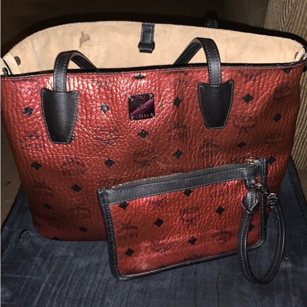 Used MCM handbag with coin purse
